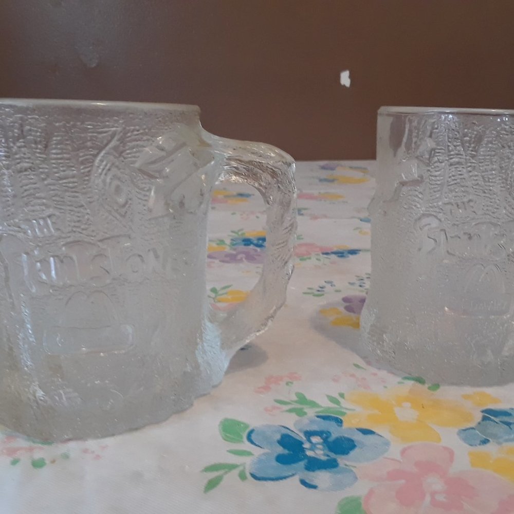 Flintstones glass mugs